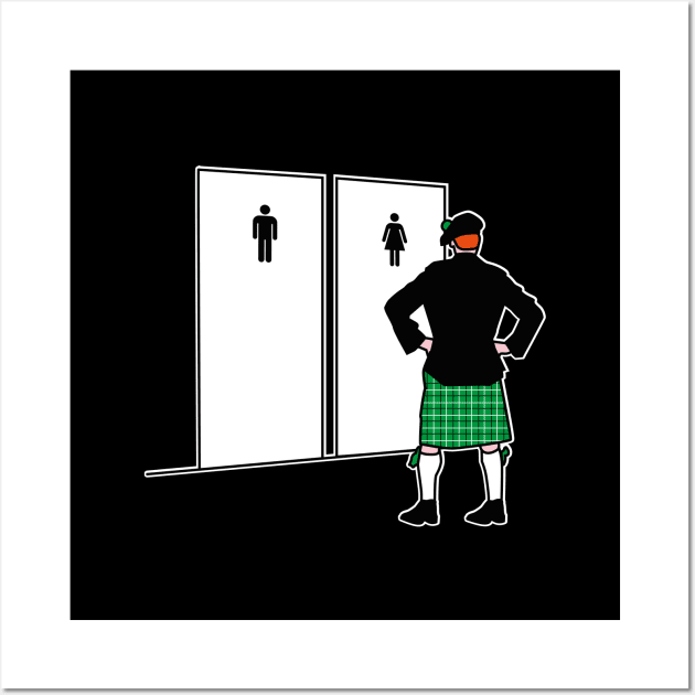 Funny Irish St. Patrick's Day Kilt Ireland Toilet Wall Art by LaundryFactory